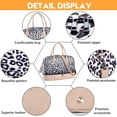 thumbnail image 6 of Women Travel Duffle Bag Carry On Tote Weekender Overnight Bag with PU Leather Shoulder Strap and Shoe Compartment Beige Leopard 20 Inch, 6 of 7