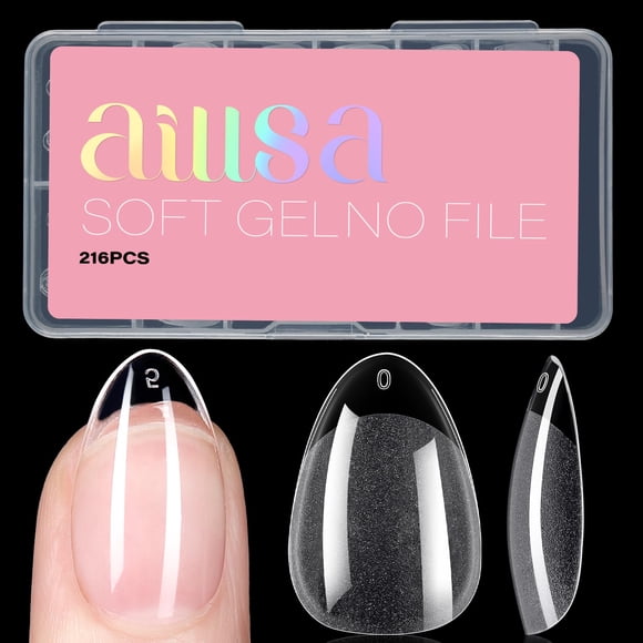 Gel suave para uñas AILLSA Short Almond, preformado, 216 unidades