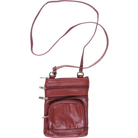 Brinley Co Women's Genuine Leather Multi-pocket Crossbody Bag