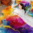 thumbnail image 4 of jejeloiu Metallic Texture Print 7 Pieces Bedding Comforter Set,Liquid Gradient Aesthetic Full Bedding Set,Watercolor Ombre Fitted Sheet Flat Sheet For Teens,Ultra Soft Home Decor Reversible, 4 of 8