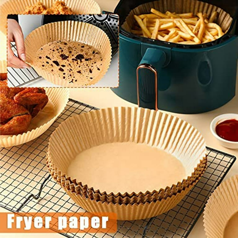 Jaspee Parchment Paper Air Fryer Liners Non Stick Disposable Air Fryer  Unperforated Round Baking Microwave Roasting