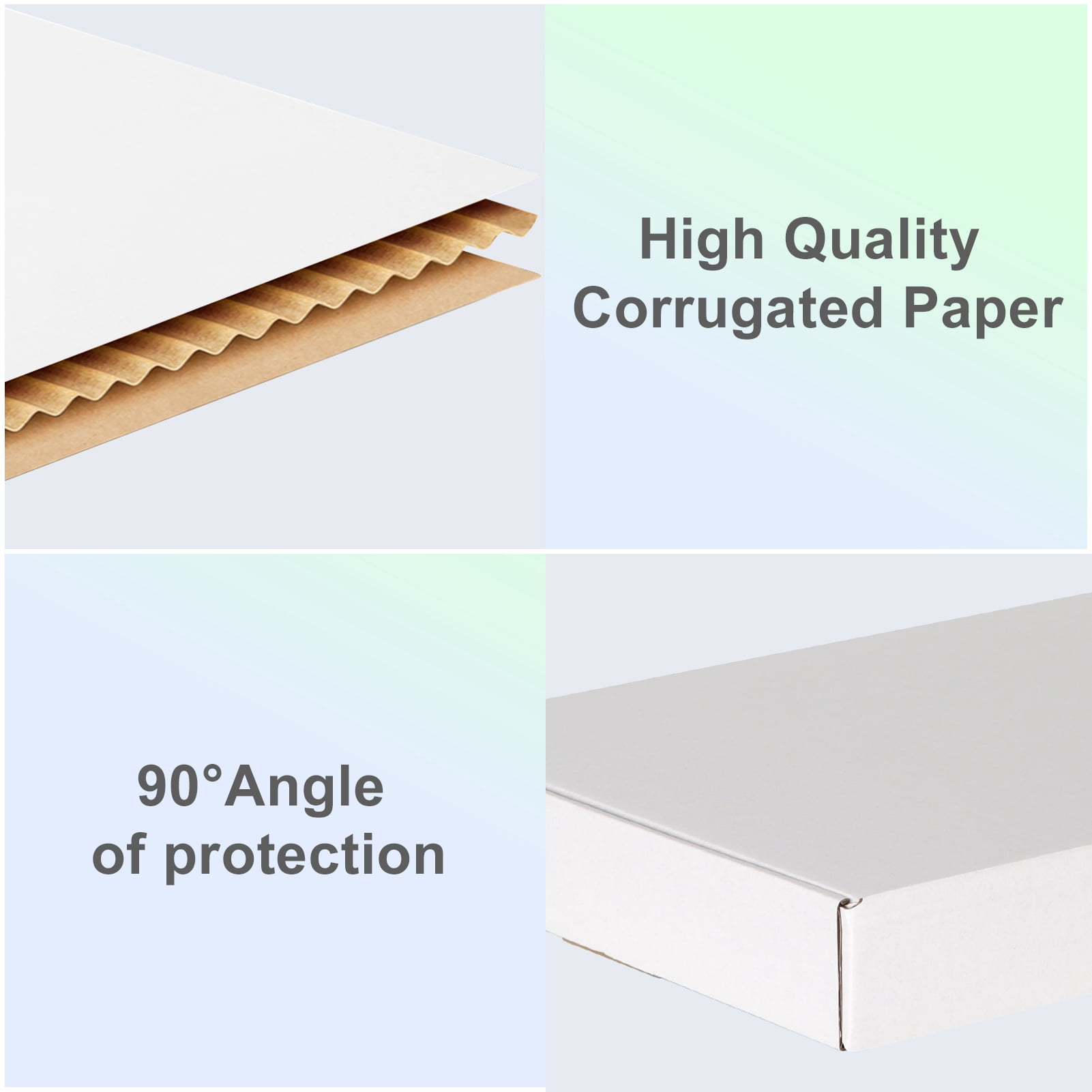 13x10x2 Shipping Boxes Set of 25, White Corrugated Cardboard Box for Small Business