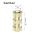 thumbnail image 2 of Knurled Insert Nuts, 30Pack M3 x 10mm(L) x 5mm(OD) Thread Printing Brass Nuts Female Threaded Inserts, 2 of 6