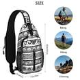 thumbnail image 4 of Tribal Style Crossbody Backpack, Abstract Geometric Sling Bag in Rustic Folk Style for Outdoor Adventures, 4 of 5