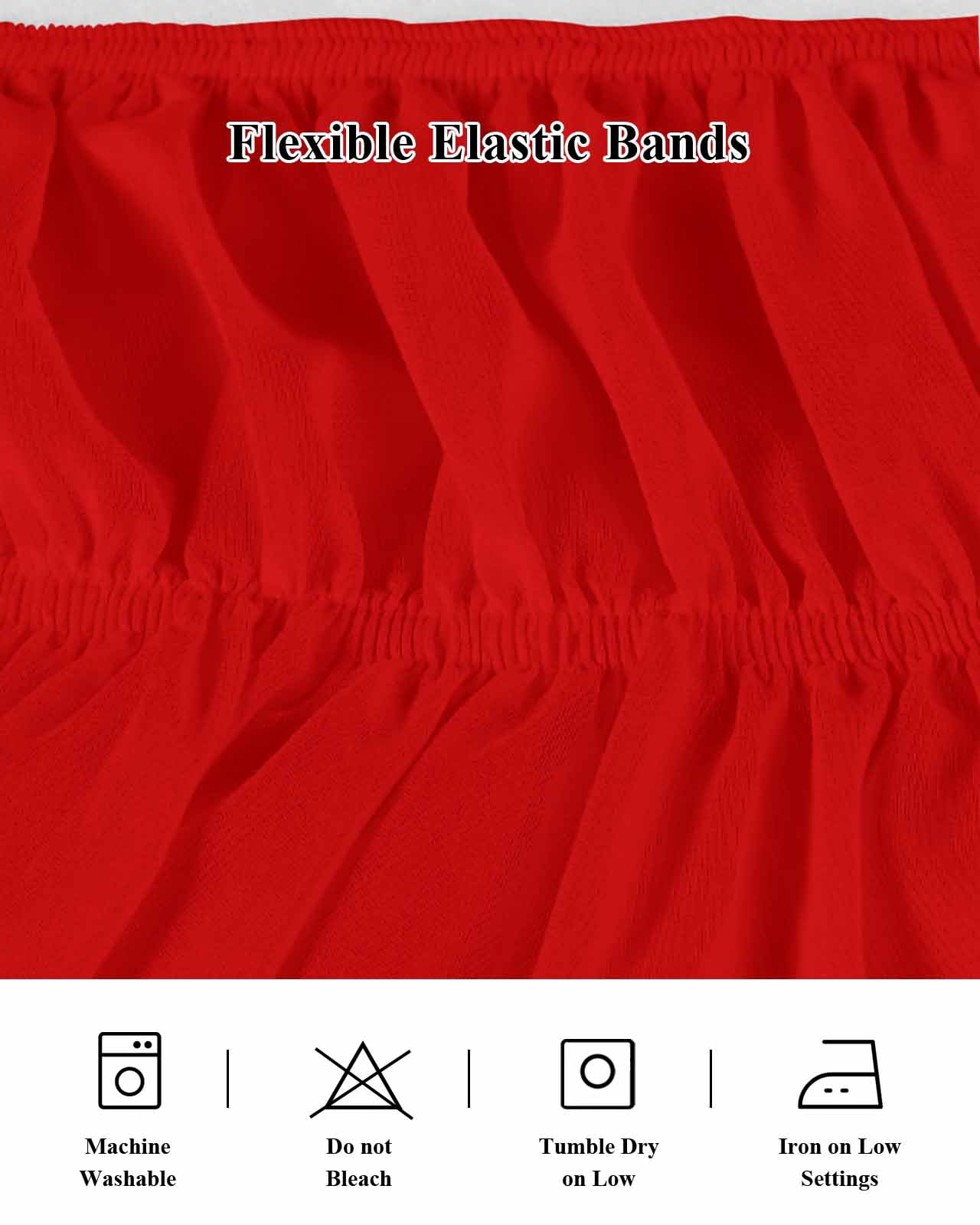 Christmas Red Bed Skirt California King Size 16&nbsp;Inch Drop, Wrap Around Dust Ruffle Bedskirts, Wrinkle & Fade Resistant Easy Fit Bedskirt with Adjustable Elastic