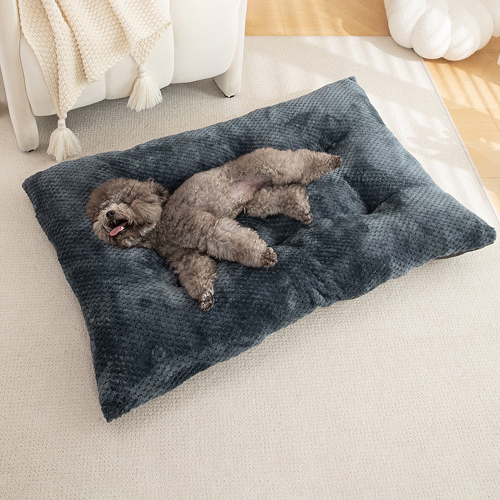 UALSRZL Dog Bed Medium Size Dogs, Thickened Plush Dog Beds Medium Sized, Cozy Sleeping Pet Bed for Indoor Universal Machine Washable, Dark Gray