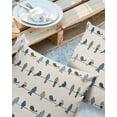 thumbnail image 3 of Outdoor Throw Pillow Cover Cartoon Blue Grey Bird on Linen Cotton Waterproof Cushion Covers 2 Pack Seamless Birdie on Lines Pillow Cases Home Decoration for Patio Garden Couch Sofa, 3 of 7