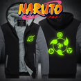 thumbnail image 1 of Akatsuki Naruto Luminous Sweatshirts Hoodies Fleece Oversized Hooded Thick Uchiha Sasuke Jacket Men Personality Outerwear CoatS Gao Jinjia LED, 1 of 2
