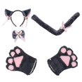 thumbnail image 2 of Qarigey Conjunto de Cosplay de gato con orejas de cola de gatito dibujos animados ropa de juego de rol cómoda suministros de fiesta para Halloween Accesorio para el cabello No.1, 2 of 6