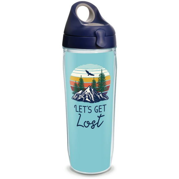 Tervis Let's Get Lost Made in USA Double Walled Insulated Tumbler Travel Cup Keeps Drinks Cold & Hot, 24oz Water Bottle, Classic