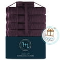 thumbnail image 6 of Hearth & Harbor Bath Towel Collection, 100% Cotton Luxury Soft 6 Pc Set – Purple, 6 of 7