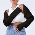 thumbnail image 5 of Odeerbi Sexy Cropped Cardigan Sweaters For Women Winter Solid Color Shrug Sweater Super Soft 2024 Long Sleeve Short Sweater Jacket Black, 5 of 9