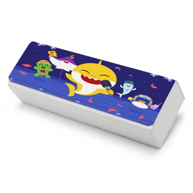 Baby Shark Estuche Rígido para Gafas de Cuero PU Protector con Forro de Felpa Premium Suave para Hombres y Mujeres