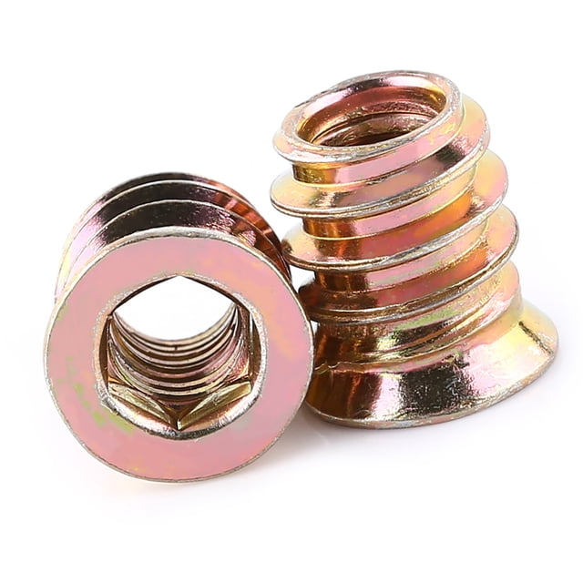 Juego De Pernos Para Muebles De Madera Tallada, 20 Piezas M6/M8/M10 Tuercas De Inserción Hexagonales De Acero Al Carbono Autorroscantes Tornillos Para Muebles Con Revestimiento