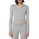 thumbnail image 1 of Sudadera Deportiva de Cuello Alto con Cremallera de un Cuarto para Mujer Gris S, 1 of 10