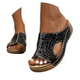 thumbnail image 2 of Mostsola Women's Sandals Peep Toe Summer Wedge Platform Slippers Stitched Casual Beach Shoes, 2 of 9