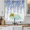 thumbnail image 6 of Eucalyptus Leaves Swag Valances for Windows 2 Pack, Kitchen Window Curtains 36 Inch Length, Navy Blue Summer Botanical Weeping Privacy Swag Curtains for Living Room/Bathroom with Rod Pocket 36"x36", 6 of 8