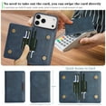 thumbnail image 5 of 2 In 1 Case for iPhone 17 Pro Max with Kickstand, Detachable Magnetic PU Leather Wallet Case with Card Holder Slots Kickstand Protective Phone Cover Men Women for iPhone 17 Pro Max - Blue, 5 of 7