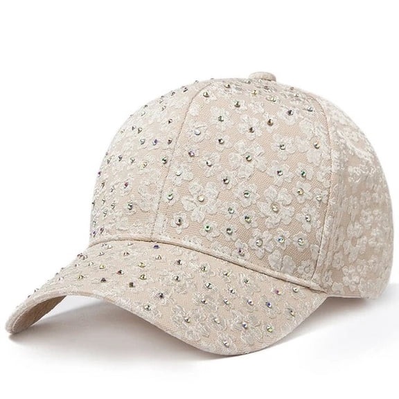 SikaFu Summer Women Rhinestone Baseball Cap Flower Embroidery Hats Female Snapback Designer Sun Hat Hip Hop Y2k Caps Gorras De Béisbol