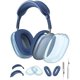 thumbnail image 1 of wonima44 5 in 1 for AirPod Max Case, Clear TPU Protective Ear Pad Covers/Ear Cups Cover/Headband Cover/Headband Pad, Cleaning Kit Accessories Compatible for Apple AirPods Max Headphones (Blue), 1 of 1