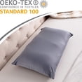 thumbnail image 6 of Premium Microbead Bed Pillow, Small Extra Fluffy But Supportive - Ultra Comfortable Sleep with Silk Like Anti Aging Cover 85% spandex/ 15% nylon Breathable, Cooling Dark Grey, 6 of 9