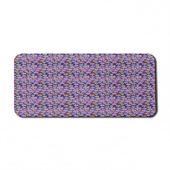 Floral Computer Mouse Pad, Digital Graphics of Blossoming Colorful Flower Spring Calling, Rectangle Non-Slip Rubber Mousepad X-Large, 35" x 15" Gaming Size, Quartz and Multicolor, by Ambesonne