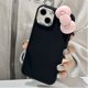 thumbnail image 1 of Funda de teléfono de silicona suave con lazo rosa 3D Linda coreana para iPhone 14 13 12 11 Pro Max X XR Funda a prueba de golpes de Color sólido, 1 of 4