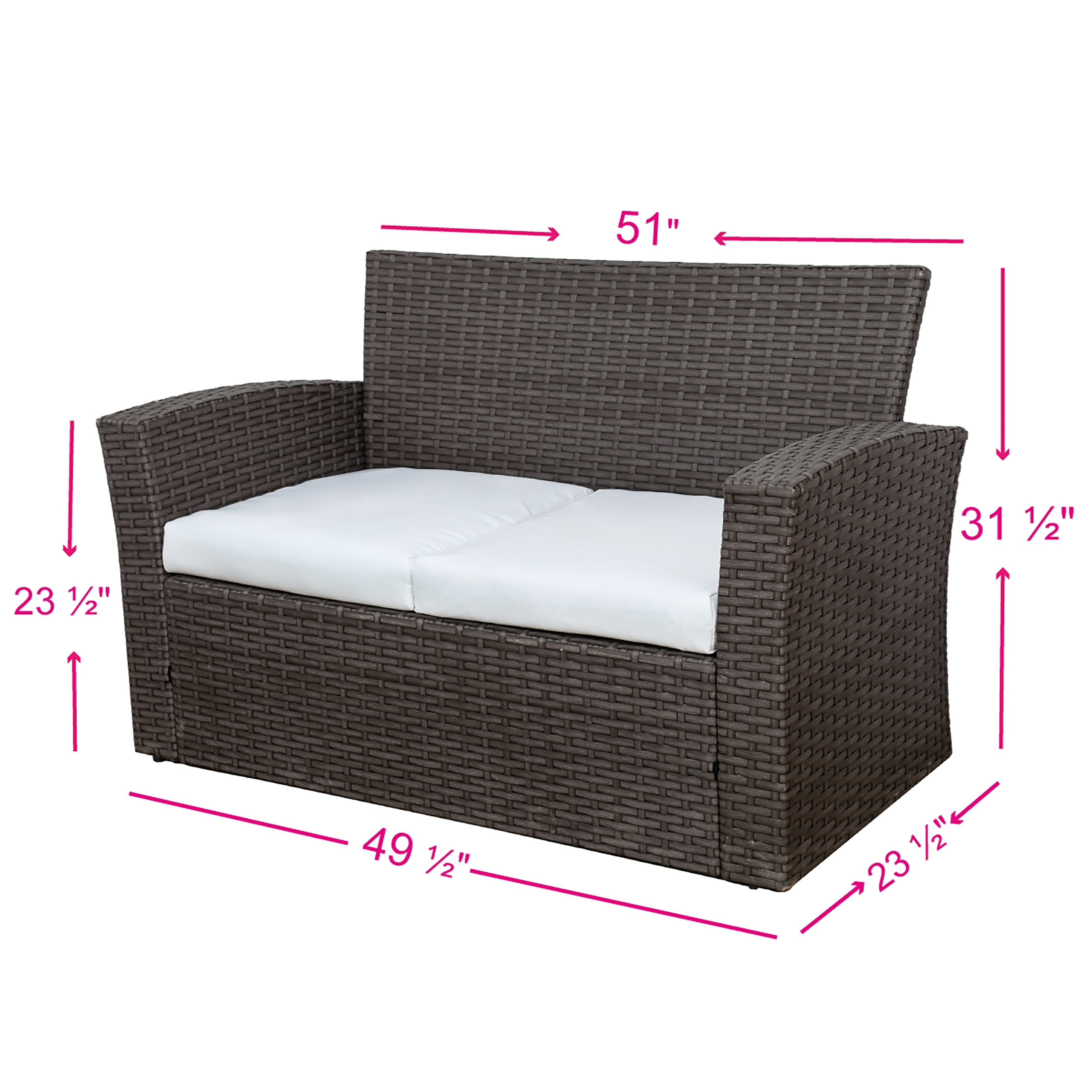Grandview Outdoor Chocolate 4-piece Patio Conversation Set Orange