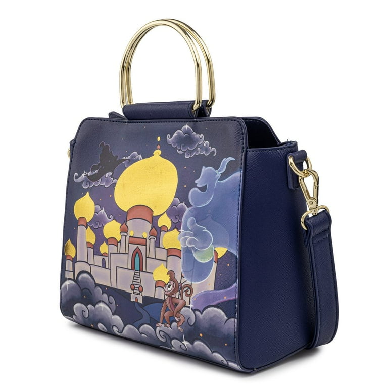 ジャスミン様　シュクリエバッグ①40cm zipper Loungefly: Disney - Aladdin Princess Jasmine Castle Crossbody Bag