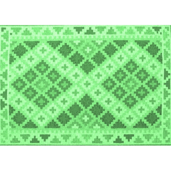 Ahgly Company Indoor Rectangle Southwestern Emerald Green Country Area Rugs, 3' x 5'