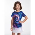 thumbnail image 3 of Girls Short Sleeve Dress Regular-Fit Daily Style Stylish Casual Dress for Big Girls Age 6-13 Weekend Outfit, 3 of 6