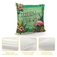 thumbnail image 4 of COMIO Summer Holiday Quote Pillow Cover Colorful Cartoon Summer Tropical Floral Fruits Flamingo Parrot Throw Pillow Case Weathered Wood Cushion Cover Summer Nursery Decorations, 4 of 5