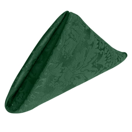 

Ultimate Textile (10 Dozen) Saxony 20 x 20-Inch Damask Cloth Dinner Napkins- Jacquard Weave Emblem Crest Design Hunter Green