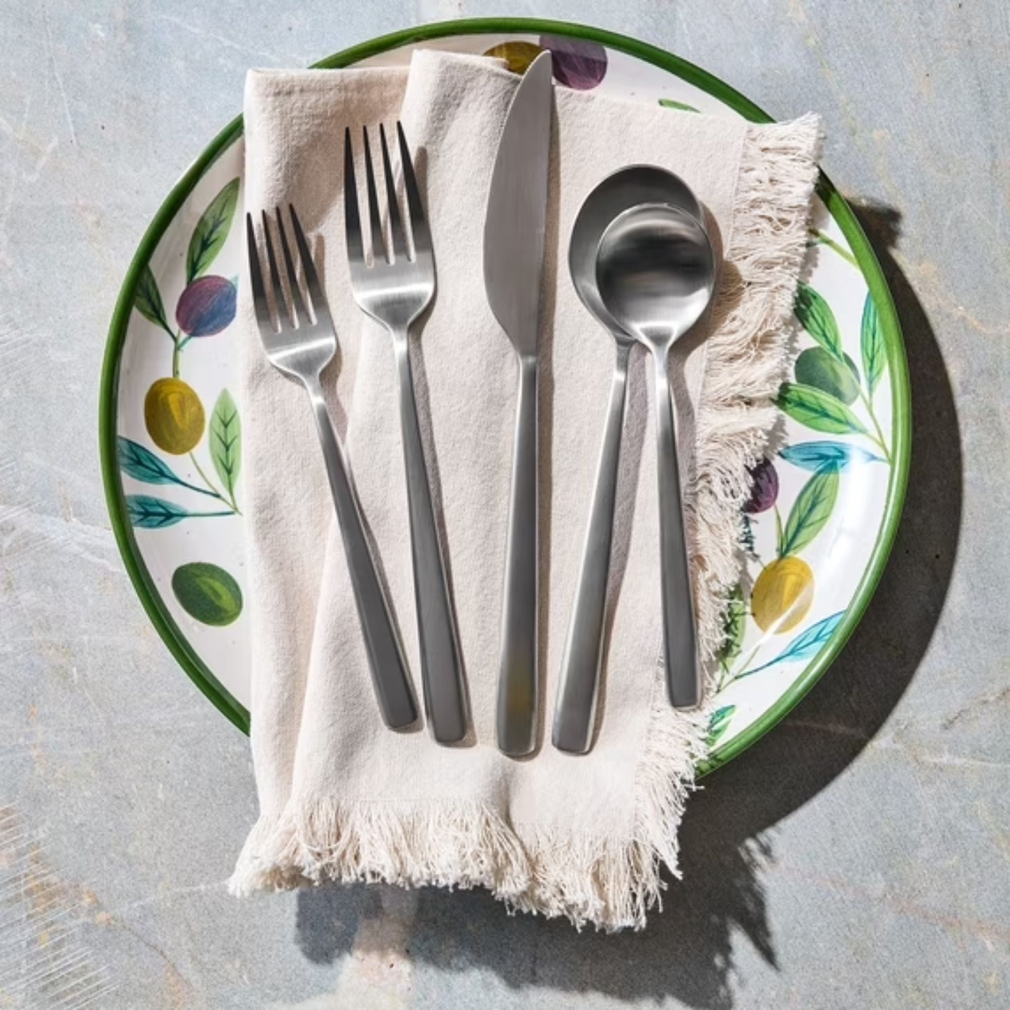 Better Homes & Gardens Rhodes Satin Stainless Steel Flatware Set, 20 Piece Set, Service for 4