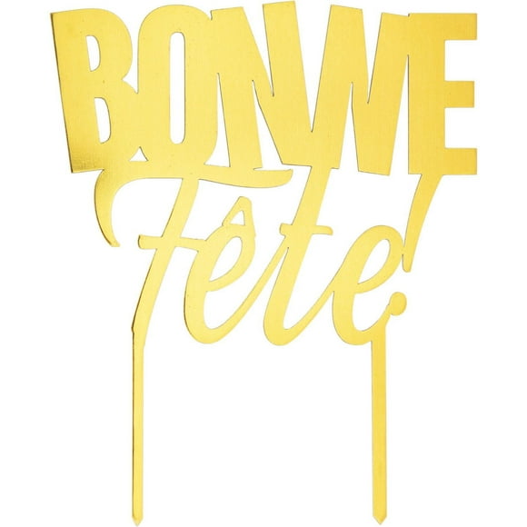 Figurine de gâteau dorée bonne fête