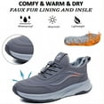thumbnail image 2 of Men's Winter Casual Cotton Shoes Waterproof Outdoor Sneakers Walking Warm Shoes Lightweight Cushioned Fleece-Lined Boots Gray 9.5 US, 2 of 7