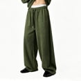 thumbnail image 6 of CIAKGIAF Mens Pants Sports Mens Sweatpants Elastic Waisted Straight Leg Casual Soild Color Drawstring Army Green for L, 6 of 6
