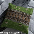 thumbnail image 2 of Homewish Railway Track Fabric by the Yard 1 Yard,Rustic Plant Stone Home Decor Fabric by the Yard,Green Brown Sewing Fabric For Men Women,Luxury Bedroom Decor, 2 of 6