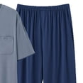 thumbnail image 4 of Ceisia Men's Plus Size Loose Fit Modal Cotton Crew Neck T-Shirt & Long Pants Set - Breathable Soft Casual Two-Piece Loungewear Gifts, 4 of 8