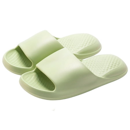 

ONTNO Unisex Slippers Soft Air Cushion Thick Sole Non-Slip Bathroom Sandals Green