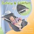 thumbnail image 3 of Baby Swing Indoor and Outdoor, Canvas Hammock Swing for Baby to Toddler with a Comfortable Seat, Macaroon Wooden Toy, Adjustable 5-Point Harness,Gift for Baby Boys Girls, 3 Modes, Dark Grey, 3 of 13