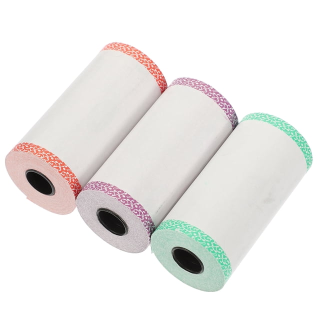 BEADCEST Lot de 3 Rouleaux de Papier Reçu Impression Couleur Assortie pour Supermarchés