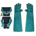 thumbnail image 4 of 1 par de guantes de manipulación de material cuero resistentes arañazos serpiente lagartija animales salvajes guantes de entrenamiento de Zulema guantes protectores de manga larga, 4 of 8