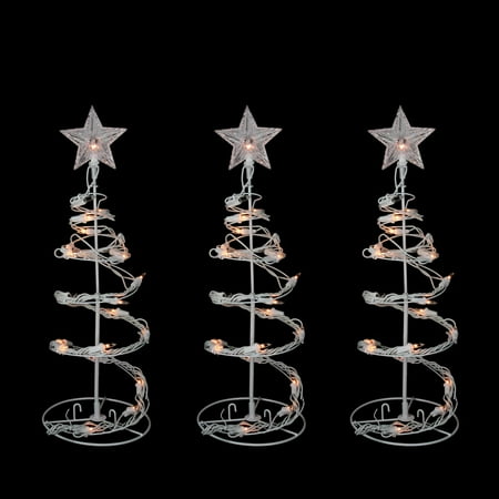 Set Of 3 Clear Lighted Outdoor Spiral Walkway Christmas Trees Decorations 18 Set Of 3 Clear Lighted Outdoor Spiral Walkway Christmas Trees Decorations 18