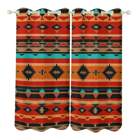 Bohemia 2 Panels Blackout Curtains for Bedroom Living Room Drapes Kitchen Room Window Blackout Curtain Grommet