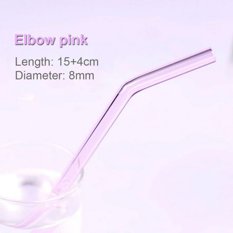 Clear Glass Straws with Design, 6Pcs Reusable Straws, Butterfly Glass Straw  Shatter Resistant with 2 Cleaning Brush, Cute Straws with Charms