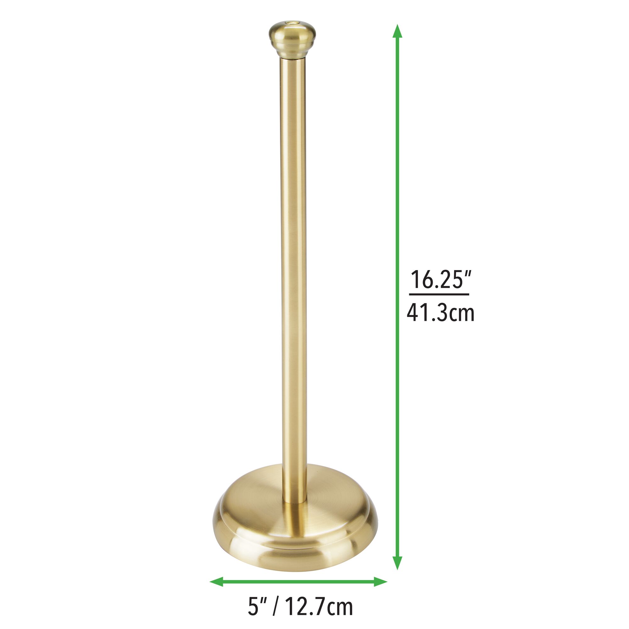 mDesign Metal Free-Standing Toilet Paper Holder - Soft Brass