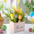 thumbnail image 4 of TIMIFIS Wood Holidays Decorations, Home Decor Spring Easter Simulation Home Holiday Decoration Centerpieces Fake Flowers Colored Eggs Spring Decoration Table Pendant, 4 of 6