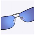 thumbnail image 4 of Gafas de sol polarizadas de montura semilarga para hombre One Piece (marco plateado con pieza azul hielo y armazón de pistola) Marco de metal Al-mg Super ligero Uv400, 4 of 5