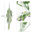 thumbnail image 5 of Zukuco 4PCS Artificial Hanging Eucalyptus Flowers Plastic Boxwood Greenery Garland Leaf Vines for Front Porch Hanging Wall Indoor Outdoor Decor (Purple), 5 of 5